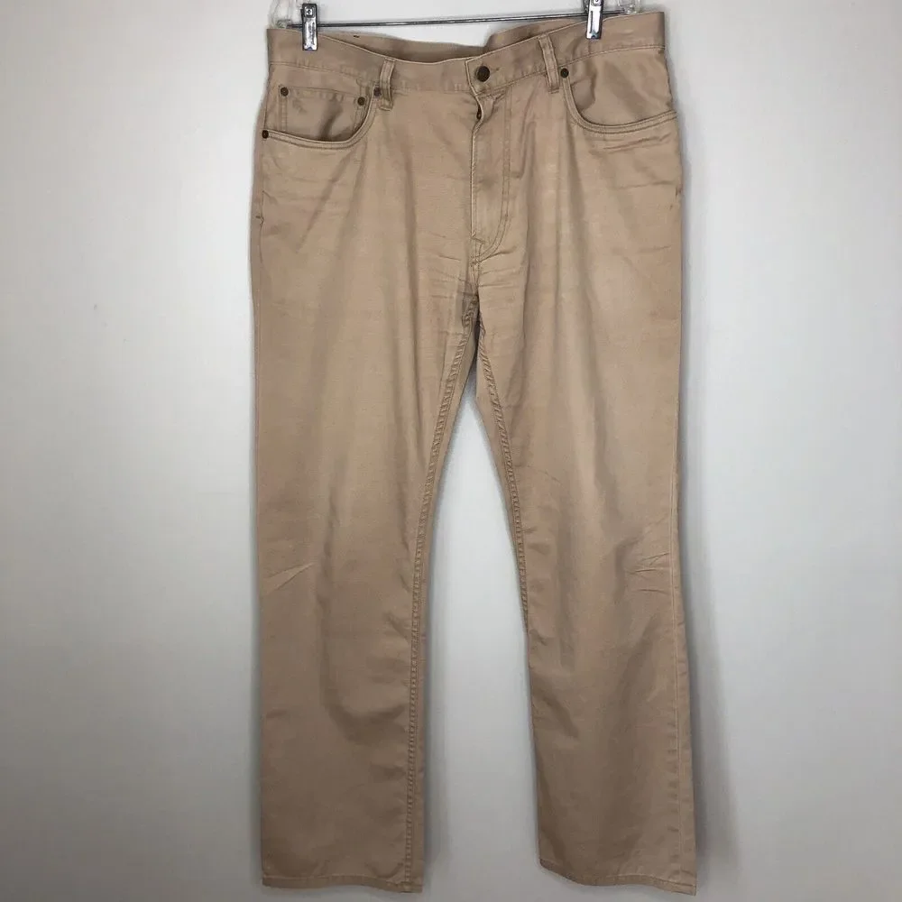 Polo Ralph Lauren Men's 36x32 Beige Straight Leg Chino Flat Front Pants‎